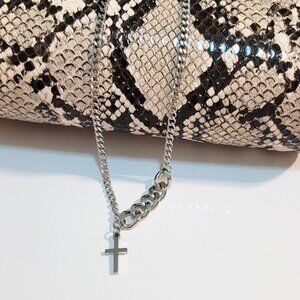 Two type of chain with cross Necklace